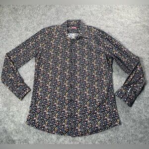 Men's Navy Floral Button Down Shirt